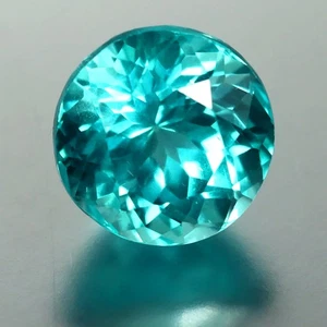 1.08 ct Excellent Round (5.97 x 5.92 mm) Brazil Paraiba Blue Apatite Gemstone - Picture 1 of 3