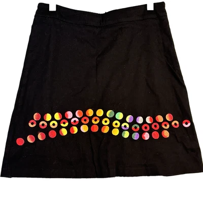Falda Bordada "Salvavidas" NICOLA QUILTER Forrada Artística Arco Iris Círculo Talla 8-10 Foto 1 de 4
