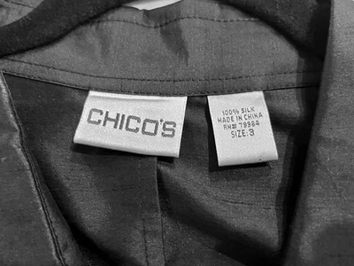 Top Chicos Talla 3 Dupioni Seda Abotonada con Mangas 3/4 Foto 1 de 4