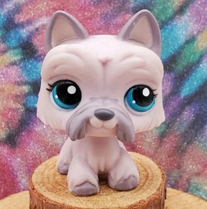 LPS #1201 Scottie Dog Gray Puppy Figure Blue Eyes Authentic Littlest Pet Shop - Picture 1 of 5