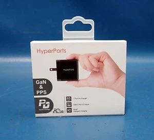 HyperPorts GaN & PPS PD Quick Charger USB-C 65w Single Port PP0006 - Picture 1 of 7