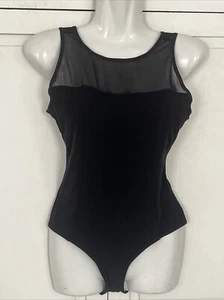 Athleta Bodysuit Athleisure Mesh Neck Black Size Small - Picture 1 of 5