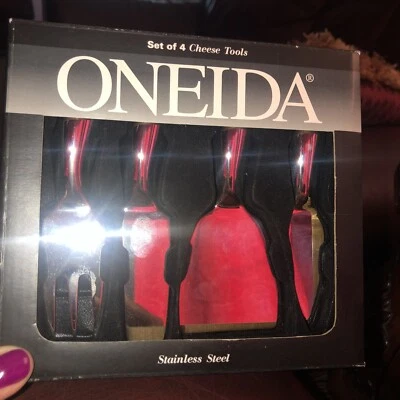 Oneida Acero Inoxidable 4 Piezas Queso Herramientas Acero Inoxidable NUEVO EN CAJA Foto 1 de 2