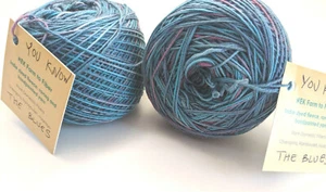 NEK Farm 2 Matched Cakes Sock You know the Blues 75% Merino/ 25% Nylon 100g/440y - Picture 1 of 1