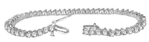 I1 G 4.00 Ct Natural Diamond 14K White Gold Prong Set Appraisal Tennis Bracelet