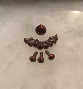 Translucent Red Screws For Ontario Rat 2 Knife Pivot Scale Pocket Clip 12pcs - Picture 1 of 7