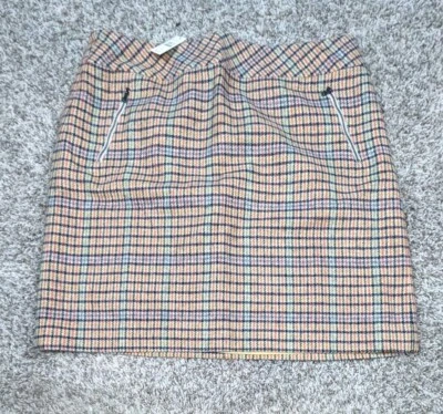 Talbots Skirt Womens 16 Plaid Wool Blend A Line New Red Black Yellow New - Image 1 of 4