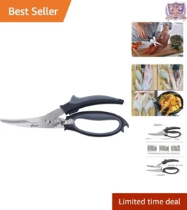 Poultry Shears Stainless Steel 9.35" Heavy Duty Game Meat Scissors Kitchen Use - Picture 1 of 10