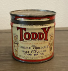 Vintage Advertising Tin Toddy Hot Or Cold Malt Chocolate Empty Can