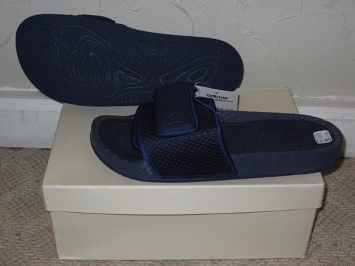 Adidas HU Chancletas Slides da uomo blu navy taglia 10 NUOVO! FY6142 Pharrell Boost