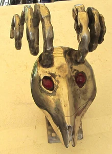 Huge 12" X 8" 8 Lb Stainless Steel Ram Head Hood Ornament - Picture 1 of 7