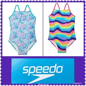 Speedo Girl's Thin Strap Racerback One Piece Swimsuit  - Picture 1 of 9