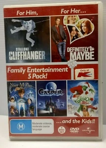 family entertainment 5 pack - cliffhanger, Casper, nanny mcphee, the grinch dvd - Picture 1 of 2