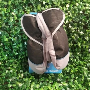 Lily & Dan toddler kid Faux fur Mittens Gray Black Colorblock geometric Small  - Picture 1 of 8