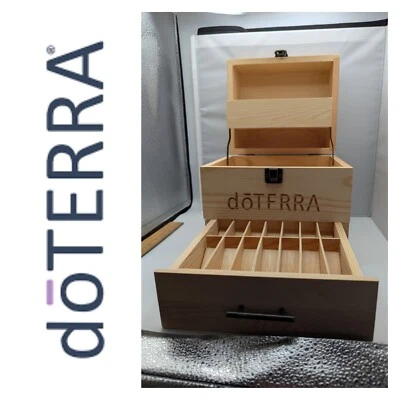 木制储物盒 DoTerra 精油 3 级 50+ 瓶 14 卷 — 第 1/4 张图片
