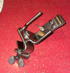 Vintage Nickel Cowbell Woodblock Mount 40's 50's Hoop Clamp Percussion Holder - Picture 1 of 2