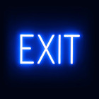 Neonowy znak LED EXIT dla biznesu. 14,1" X 6,3" Ultra jasny, energooszczędny, Lo