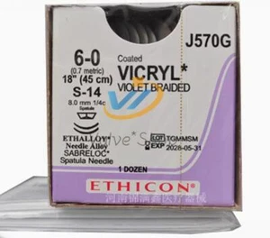 6-0 J570G Non-absorbable sutures Sutures - Picture 1 of 1
