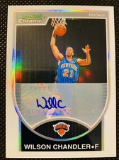 2007-08 Bowman Chrome Rookie Refractor Auto #147 Wilson Chandler RC #'d /599