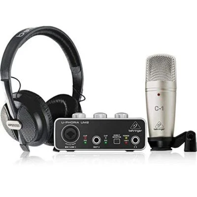 Behringer U-PHORIA STUDIO Complete Recording Podcasting Bundle Set w/ Tracking - Image 1 of 2