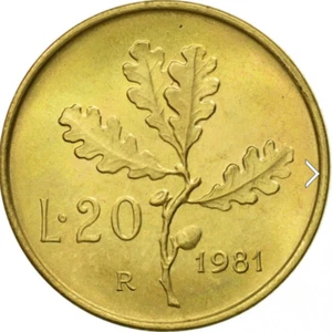 20 LIRE 1981 RAMO DI QUERCIA ITALIANA FDC UNC CF122 - Imagen 1 de 2
