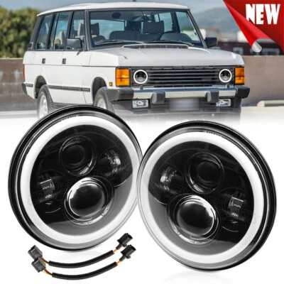 For 1970-1995 Land Rover Range Rover Classic 7 inch LED Halo Headlight DRL Hi/Lo - Image 1 of 4