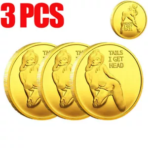3Pcs Tails I Get Head ! Sexy Heads Tails Challenge Token Coin Souvenir Coin Gift - Picture 1 of 4