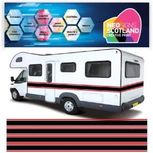 10m 2colour Motorhome Vinyl Triple Stripes Caravans Camper Horsebox Stickers - Picture 1 of 2