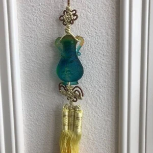 Peace &Happiness ~Car/Home hanging ornament FengShui Liuli Crystal Glass 琉璃-平安如意 - Foto 1 di 9