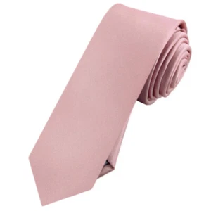 Mens Blush Dusky Pink Skinny Tie - Picture 1 of 1