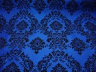 50ft Royal Blue Flocking Damask Aisle Runner Taffeta Fabric 58" Flocked Velvet  
