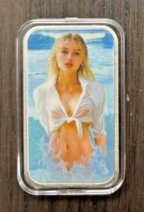 2025 Dream Girls Series 1 Oz .999 Silver Colorized Art Bar "Wanderlust" - Imagen 1 de 4