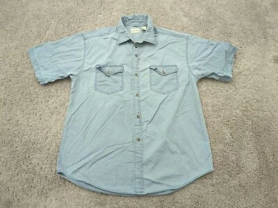 Falls Creek Button Up Shirt Mens Large Soft Denim 100% Cotton Preppy Casual - Image 1 of 4