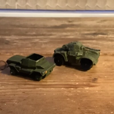 Dinky Diecast Toys No.673 Daimler Scout Car British Army Armoured Vehicles x2 - Image 1 of 4