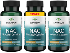 3 Pack NAC 1000 mg 180 Caps (3x60) N-Acetyl Cysteine Respiratory & Liver Health