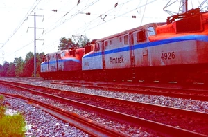 DUPLICATE KODACHROME SLIDE AMTRAK GG-1 #4926 & #4909 - Picture 1 of 1