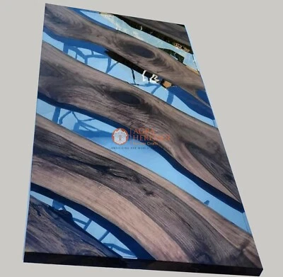 Epoxy Resin River, Acacia Wooden Handmade, Office Meeting Table Tops Home Decors - Image 1 of 4