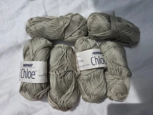 LOTE Bernat Chloe 100% Algodón 6 Madejas-Gris Platino-50g cada una - Imagen 1 de 9