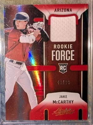 2022 Panini Absolute Rookie Force (49 /99) Jake McCarthy Jersey Relic RF-JM - Image 1 of 4