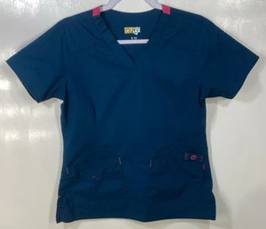 Blusa Médica Mujer Talla S Pequeña por Wonder FLEX Elástica Verde Azulado y Rosa Fucsia - Imagen 1 de 3