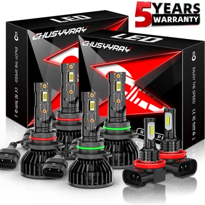 For Pontiac Grand Prix 04-05 07-08 Combo 6000K LED Headlights Fog Lights Bulbs - Imagem 1 de 4