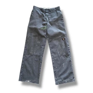 Grey Distressed Paint Splatter Dickies Pants - Picture 1 of 4