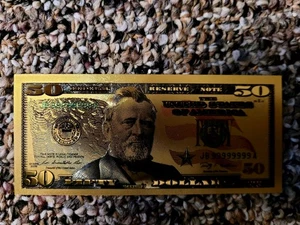 $50 Fifty Dollar Grant Bill Gold Banknote - Novelty Collectable Only - Picture 1 of 4
