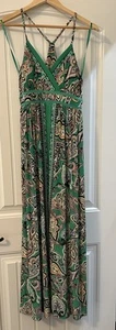 INC International Concepts Kelly Green Black Floral Colorful Maxi Dress Size SP - Picture 1 of 11