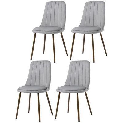 HOMCOM Sedie Moderne Set 4 Pezzi in Poliestere e Acciaio per Cucina e Soggiorno - Immagine 1 di 4