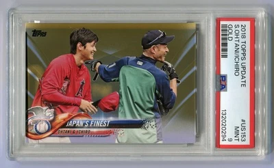 SHOHEI OHTANI / ICHIRO 2018 Topps Update #US153 RC ROOKIE GOLD 1292/2018 PSA 9 - Image 1 of 2