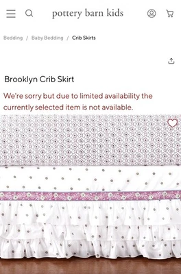Pottery Barn Baby Brooklyn Crib Skirt NWT Ruffle Boho Pink Purple White NWT - Image 1 of 4