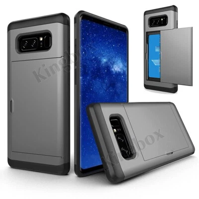 Samsung Galaxy Note 8 9 Slide Card Slot Wallet Cover Slim Case S8 S9 S10 Plus - Image 1 of 4