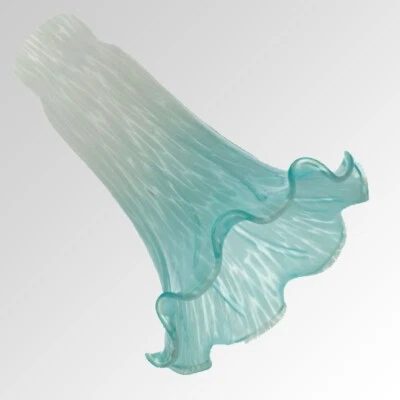 Large White/Soft Blue Lily/Tulip Lamp Shade #7288 - Image 1 of 4
