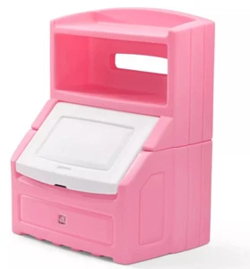 Girls Toy Box Chest Bookcase Kids Storage Bin Toys Organizer Bookshelf Pink - Picture 1 of 9